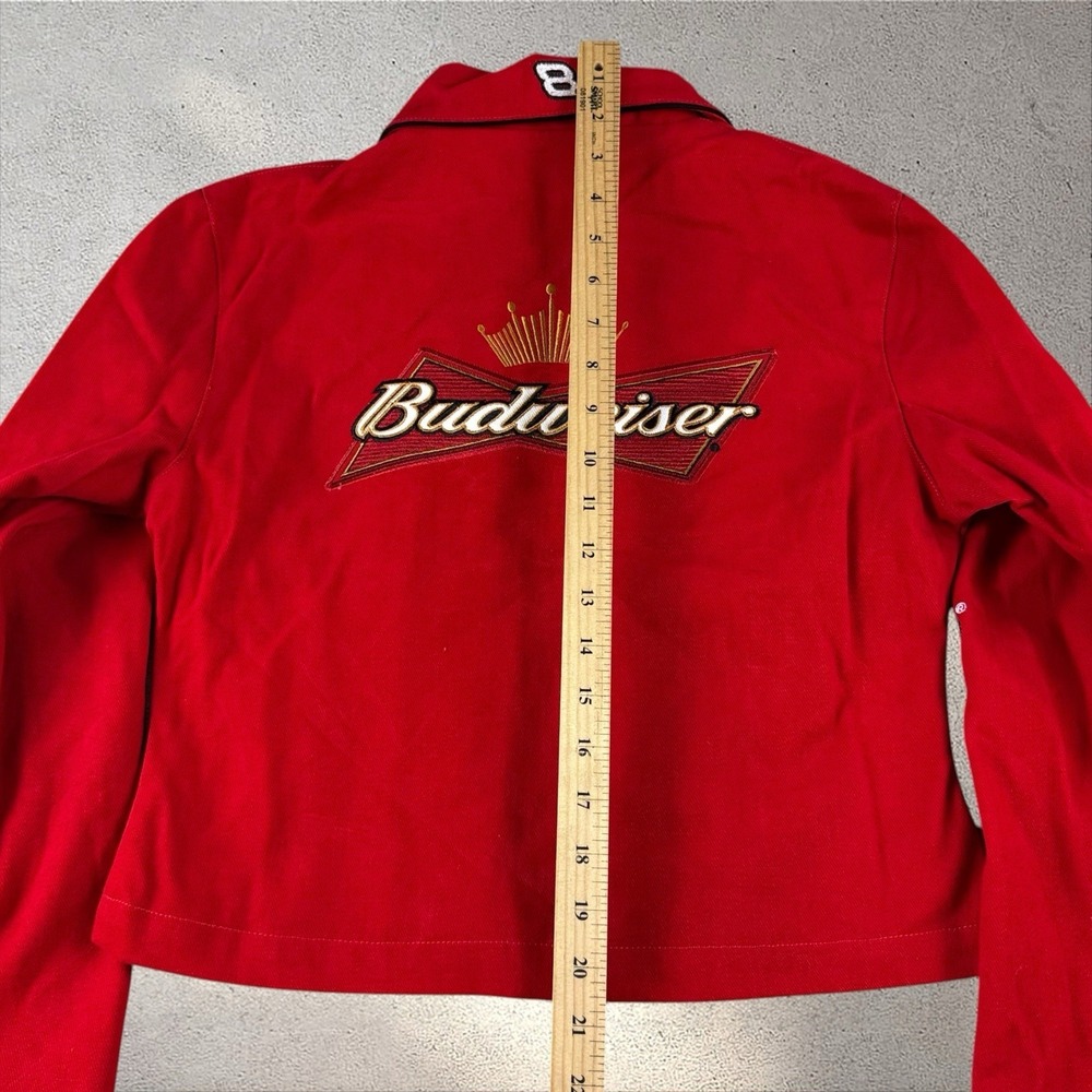 Vintage NWT JH Design Dale Jr. Budweiser Red Racing Jacket Sz Small NASCAR - Picture 7 of 10